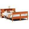 vidaXL Massivholzbett mit Regal ohne Matratze Wachsbraun 140x190 cm