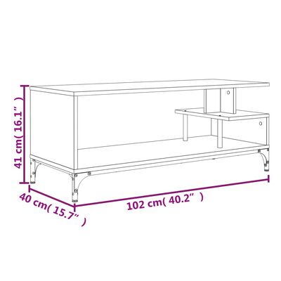 vidaXL TV-Schrank Räuchereiche 102x40x41 cm Holzwerkstoff und Stahl