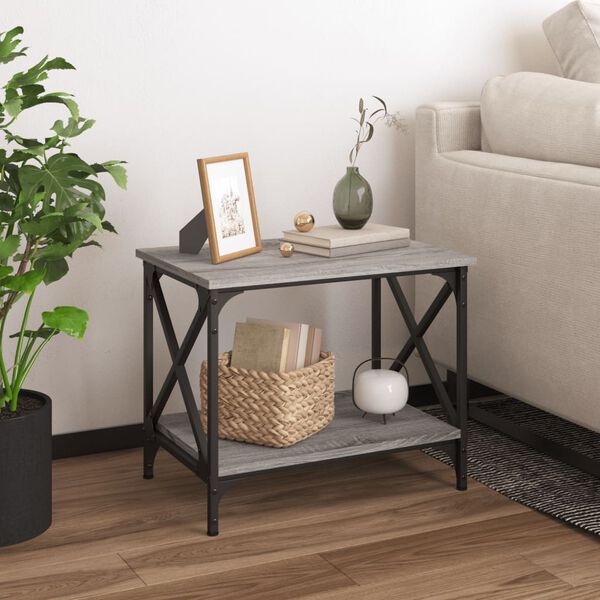 vidaXL Beistelltisch Grau Sonoma 55x38x45 cm Holzwerkstoff