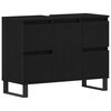 vidaXL Badezimmerschrank mit T&uuml;r Schwarz Eichen-Optik 80 x 33 x 60 cm