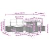 vidaXL Garten-Sofa-Set mit Kissen mit Speicher 7 pcs Grau Poly Rattan