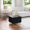 vidaXL Knopf Hocker mit Kissen Schwarz 60 x 60 x 45 cm Kunstleder