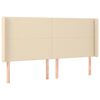 vidaXL Boxspringbett mit Matratze & LED Creme 180x200 cm Stoff