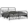 vidaXL Metallbett ohne Matratze mit Fu&szlig;teil Schwarz 180x200 cm