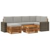 vidaXL Ecksofa Set mit Kissen 7 pcs Nat&uuml;rlich und Hellgrau