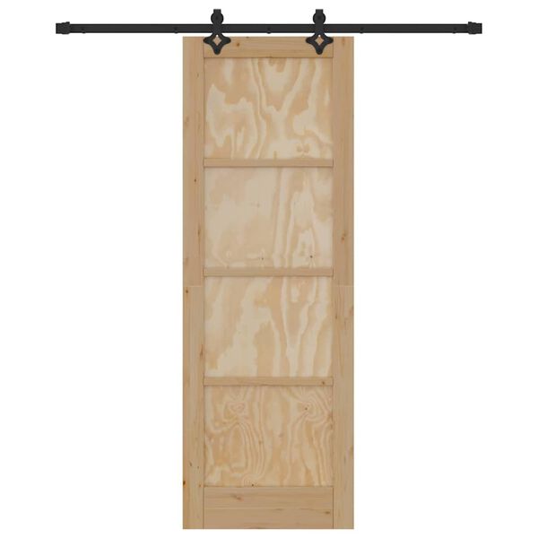 vidaXL Schiebet&uuml;r Nat&uuml;rlich und Schwarz 73,5 x 211 cm
