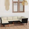vidaXL 6-tlg. Garten-Lounge-Set mit Kissen Poly Rattan Schwarz