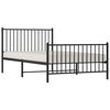vidaXL Bettgestell mit Kopf- und Fu&szlig;teil Metall Schwarz 107x203 cm