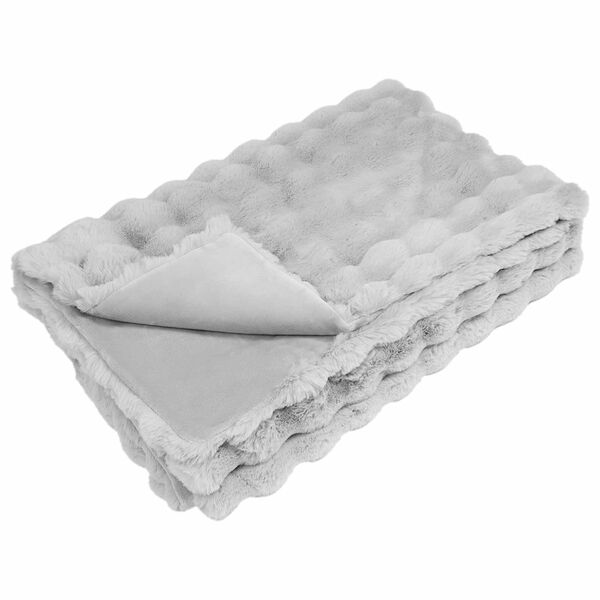 vidaXL Kunstfell Kaninchenfell Decke Grau 150 x 220 cm Polyester