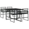vidaXL 5-tlg. Garten-Essgruppe Schwarz Poly Rattan