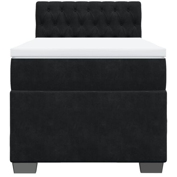vidaXL Boxspringbett mit Matratze Schwarz 80x200 cm Samt