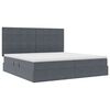 vidaXL Bett mit Stauraum und LED mit LED Dunkelgrau 200 x 200 cm Samt