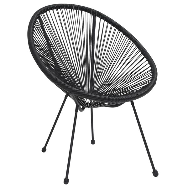 vidaXL 3-tlg. Garten-Essgruppe PVC Rattan Schwarz