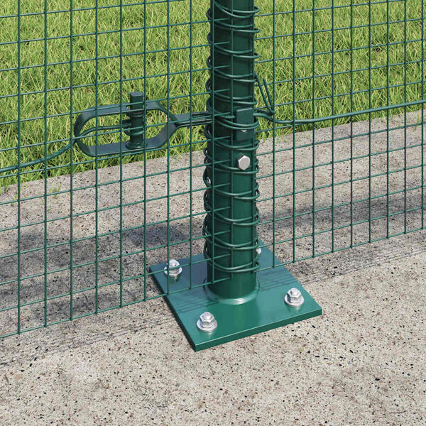 vidaXL Zaunpfosten Gr&uuml;n 25 x 0,4 m (16 x 16 mm Masche) Stahl und PVC