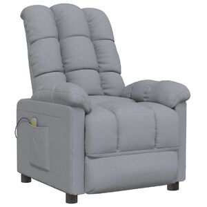 vidaXL Massagesessel Hellgrau Stoff