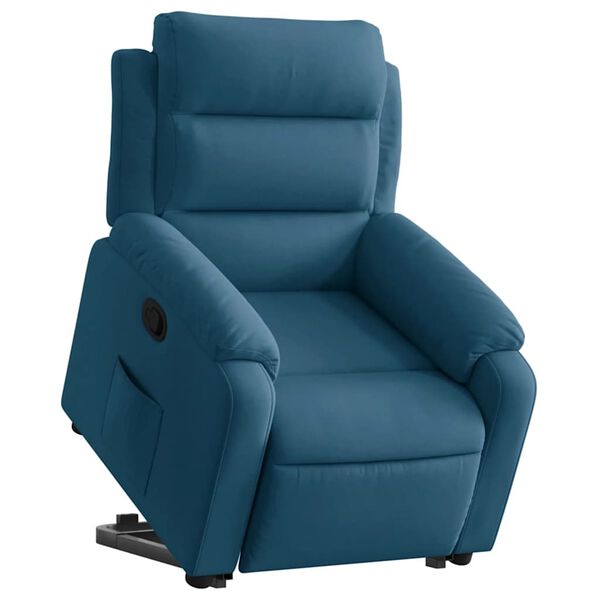vidaXL Relaxsessel mit Aufstehhilfe Blau Samt