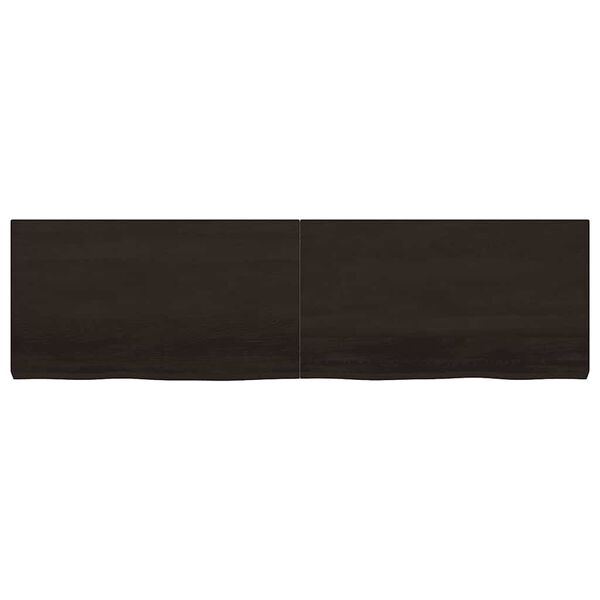 vidaXL Wandregal Dunkelbraun 180x50x(2-6)cm Massivholz Eiche Behandelt