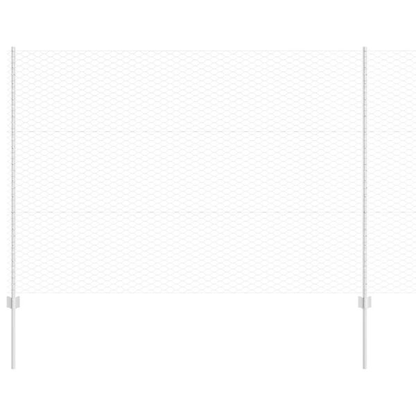 vidaXL Zaun mit Pfosten Silber 1,5 x 25 m Stahl
