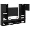 vidaXL TV Wand Einheiten mit LED mit LED 5 pcs Schwarz Eichen-Optik
