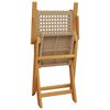 vidaXL 3-tlg. Bistro-Set Beige Poly Rattan und Massivholz