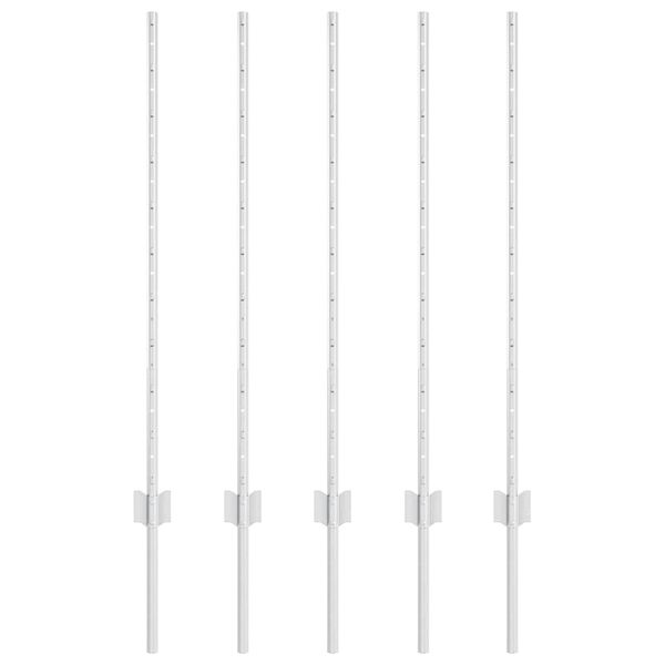 vidaXL Zaunpfosten 5 pcs Silber 100 cm Stahl