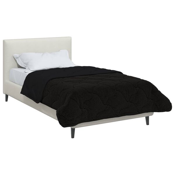 vidaXL Ganzjahresbettdecke Gepolstert Schwarz 135 x 200 cm