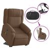 vidaXL Massagesessel mit Aufstehhilfe Braun Stoff