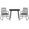 vidaXL 3-tlg. Garten-Essgruppe Schwarz PVC Rattan