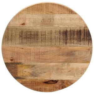 vidaXL Tischplatte &Oslash; 50x3,8 cm Rund Raues Massives Mangoholz