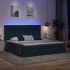 vidaXL Bett mit Stauraum und LED mit LED Dunkelblau 200 x 200 cm Samt