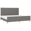 vidaXL Bettgestell ohne Matratze Dunkelgrau 200x200 cm Stoff