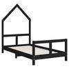 vidaXL Kinderbett Schwarz 80x160 cm Massivholz Kiefer