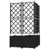vidaXL Garten-Pflanzgef&auml;&szlig; 3 pcs Schwarz 80 x 80 x 143 cm Stahl
