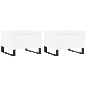 vidaXL Couchtische 2 Stk. Wei&szlig; 50x46x35 cm Holzwerkstoff