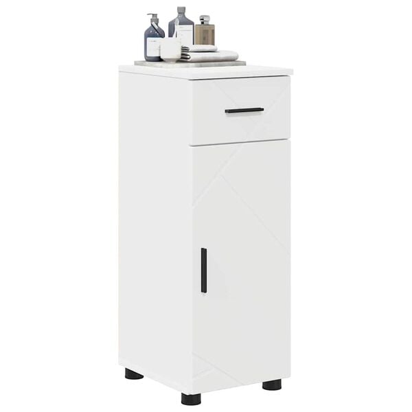 vidaXL Badezimmerschrank Wei&szlig; 30 x 35 x 80 cm Holzwerkstoff & Metall