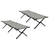 vidaXL Klapp Schlafbett f&uuml;rs Camping 2 stk. Grau 193 x 69 x 45 cm