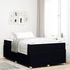 vidaXL Bettrahmen mit Matratze Schwarz 120 x 200 cm Stoff