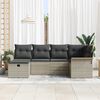 vidaXL Garten-Sofa-Set mit Kissen 6 pcs Hellgrau Poly Rattan