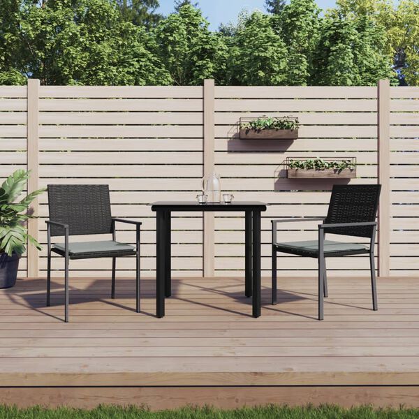 vidaXL 7-tlg. Garten-Essgruppe Poly Rattan und Stahl