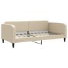 vidaXL Tagesbett Ausziehbar mit Matratzen Creme 100x200 cm Stoff