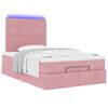 vidaXL Ottoman-Bett mit Matratzen & LEDs Rosa 120x190 cm Samt