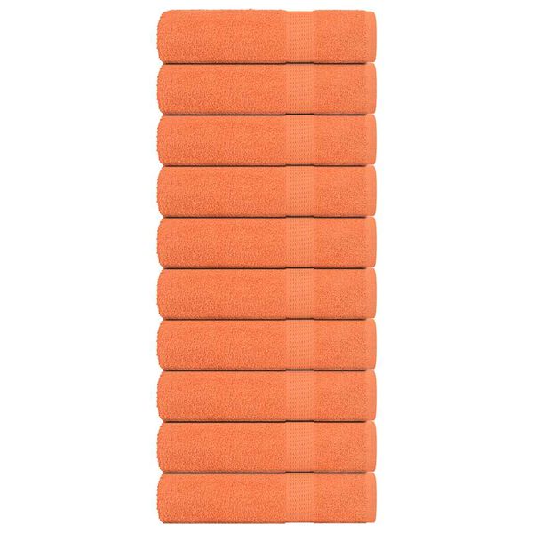 vidaXL Duscht&uuml;cher FROGN 10 Stk. Orange 70x140 cm 360 g/qm