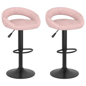 vidaXL Barhocker 2 Stk. Rosa Samt