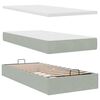 vidaXL Ottoman-Bett mit Matratze Hellgrau 90x200 cm Samt