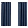 vidaXL Verdunkelungsvorh&auml;nge Haken Leinenoptik 2 Stk. Blau 140x175 cm