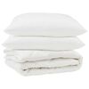 vidaXL Bettdecke mit Kissen 3 pcs Wei&szlig; Mikrofaser