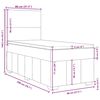 vidaXL Boxspringbett mit Matratze Schwarz 80x200 cm Stoff