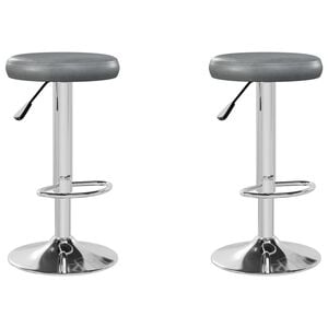 vidaXL Barhocker 2 Stk. Grau Kunstleder
