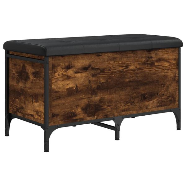 vidaXL Sitzbank mit Stauraum R&auml;uchereiche 82x42x45 cm Holzwerkstoff