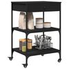 vidaXL K&uuml;chenwagen Schwarz 60x48x89,5 cm Holzwerkstoff